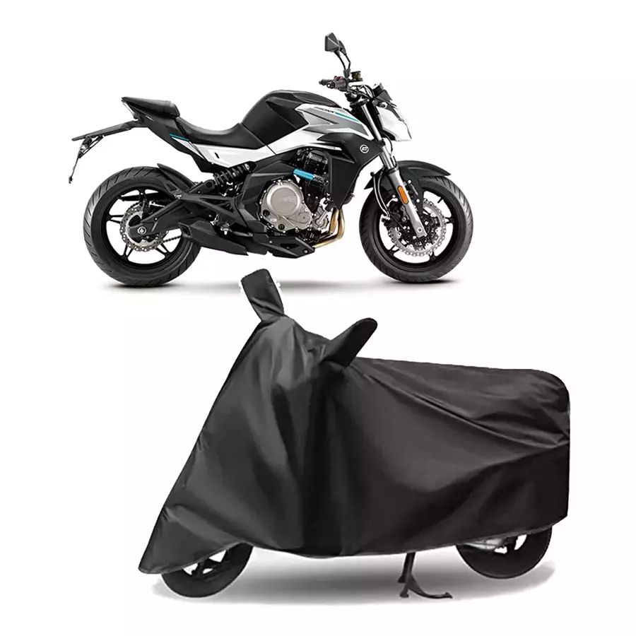 Auto Pearl Polyester Two Wheeler Cover for CFMoto 650 NK BS6 (Grey)-picture-21