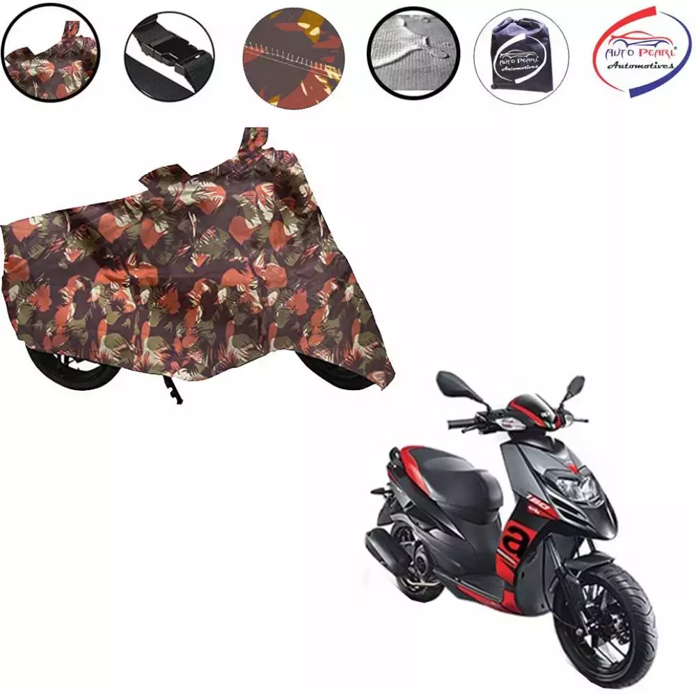 Auto Pearl Polyester Waterproof Two Wheeler Cover for Aprilia SR 150,(Jungle Print)