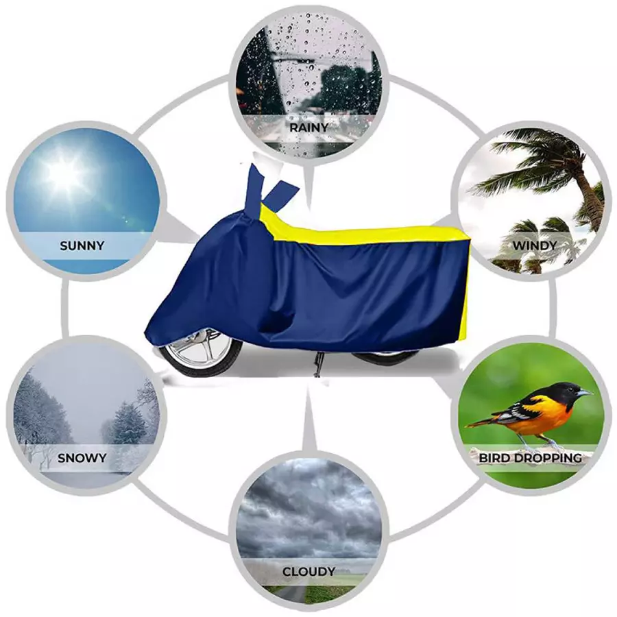 Auto Pearl Bike Cover for Bajaj Pulsar 220 (Yellow & Blue)
