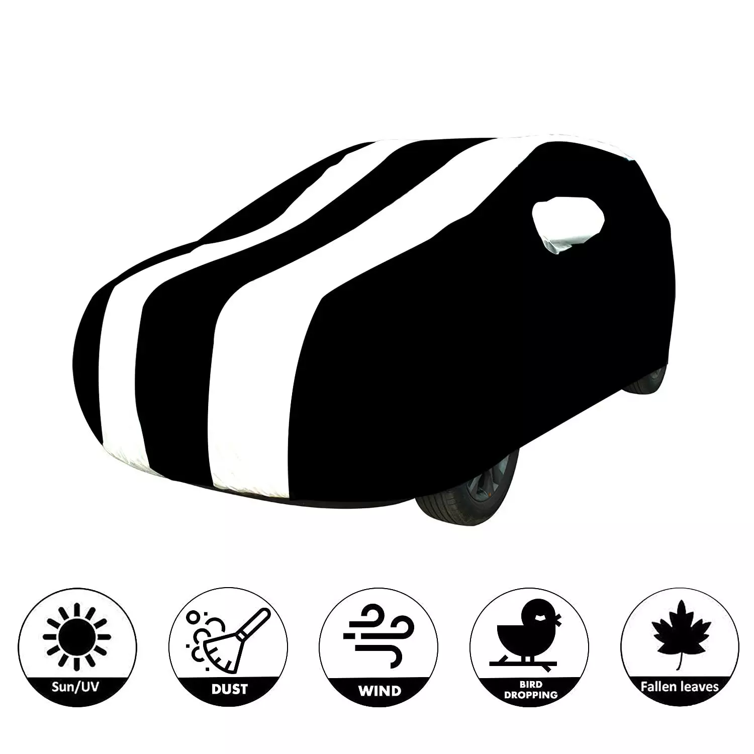 Buy Allextreme LLB5006 Car Body Cover Compatible with Land Rover Free Lander-2 Custom Fit Dustproof UV Heat Resistant Indoor Outdoor Body Protection (Black & White with Mirror) from Industrybuying.com