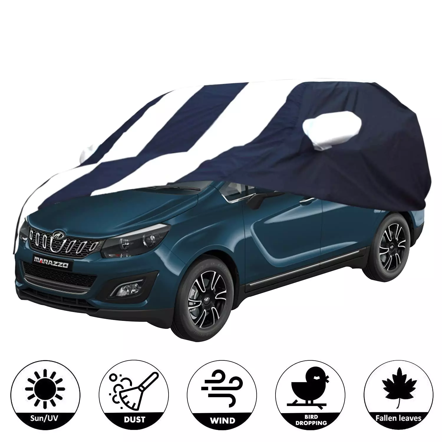 Allextreme RMZ5005 Car Body Cover Compatible with Mahindra Marazzo Custom Fit UV Heat Resistant
