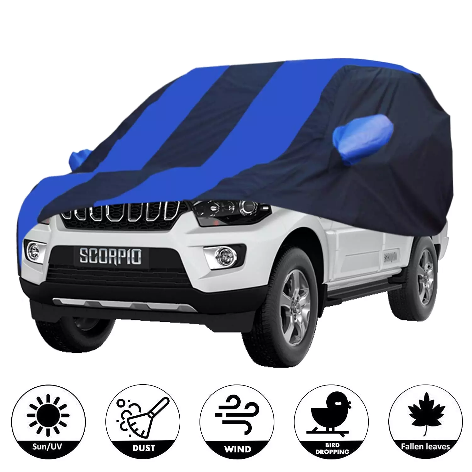Allextreme MSZ5002 Car Body Cover Compatible with Mahindra Scorpio Custom Fit UV Heat Resistant