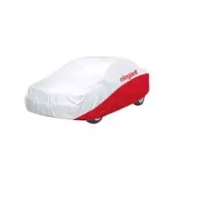 Elegant White & Red Water Resistant Car Body Cover for Maruti Suzuki Dzire 2017 Onwards
