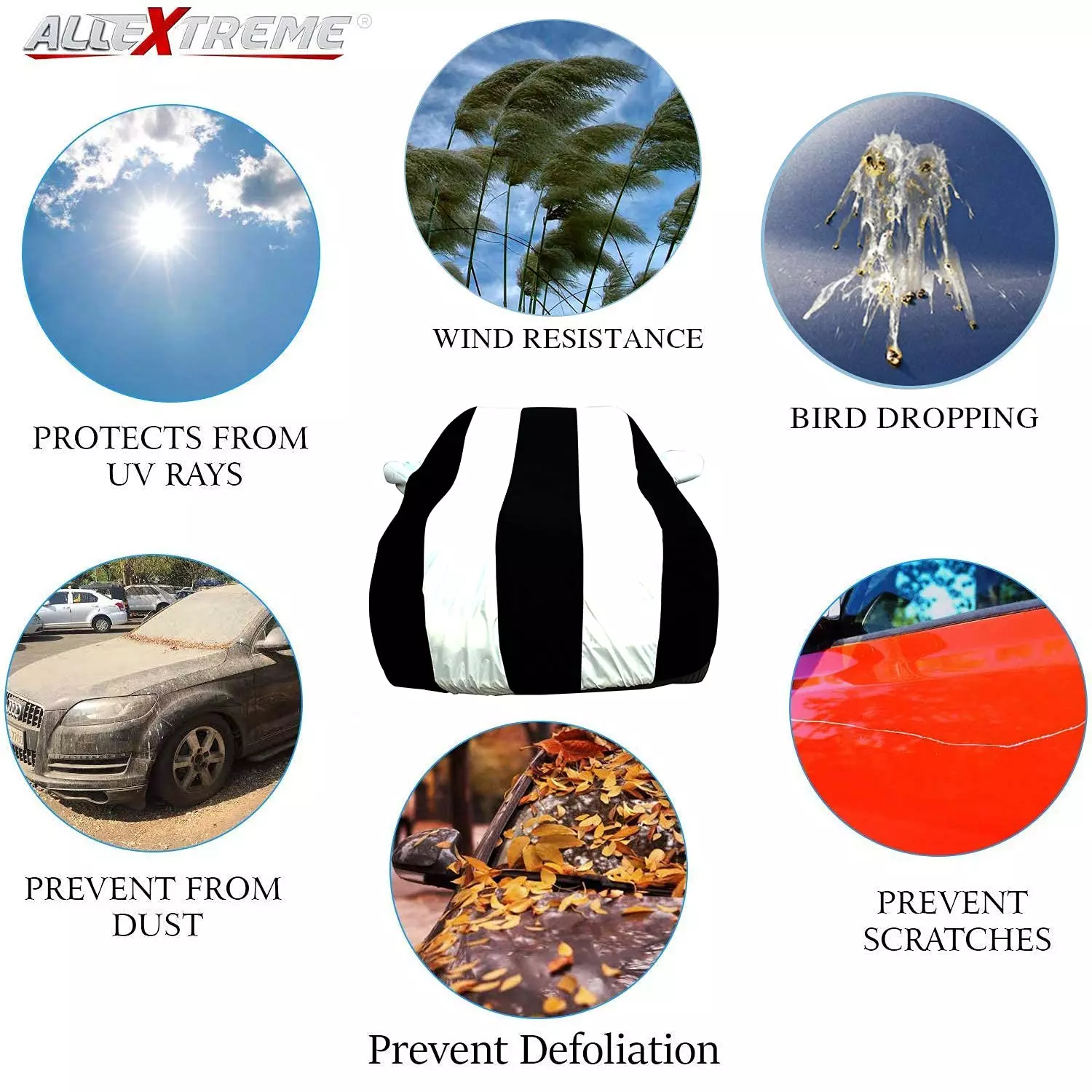 Allextreme M25006 Car Body Cover Compatible with Mahindra e2o Custom Fit Dustproof UV Heat Resistant