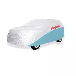 Elegant White & Blue Water Resistant Car Body Cover for Maruti Suzuki Alto LX
