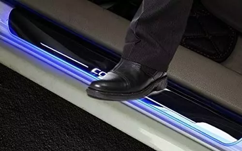 SCA Blue LED Door Sill Plate for Santro All Model (Set of 4)