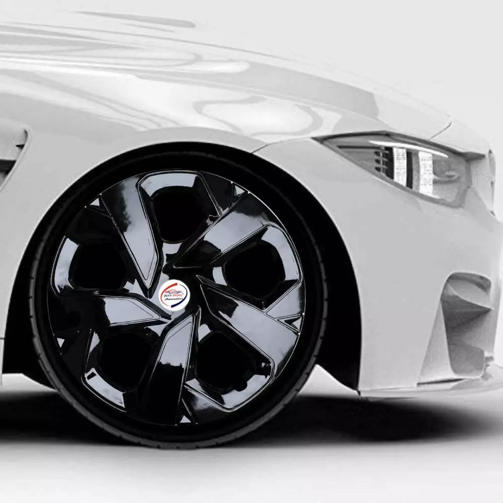 Auto Pearl B51 R15 r 381 mm(15 Inch) ess Type Wheel Hubcap with Retention Ring Glossy Black Wheel Cover for MAHINDRA Xylo (Set of 4)