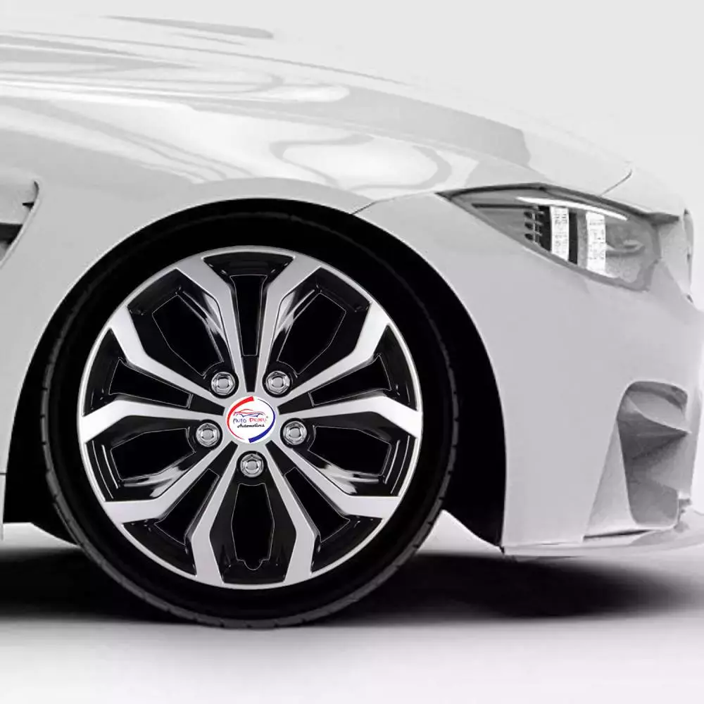 Auto Pearl DC38 R15  381 mm(15 Inch) Press Type Wheel Hubcap with Retention Ring Glossy Pearl DC Wheel Cover for Volkswagen Polo 1.2L (Set of 4)