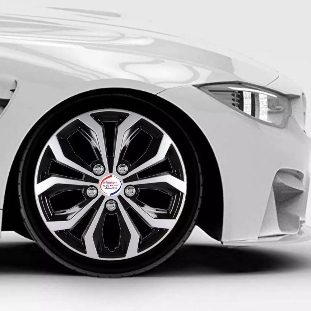 Auto Pearl DC38 R15  381 mm(15 Inch) Press Type Wheel Hubcap with Retention Ring Glossy Pearl DC Wheel Cover for Volkswagen Polo 1.2L (Set of 4)