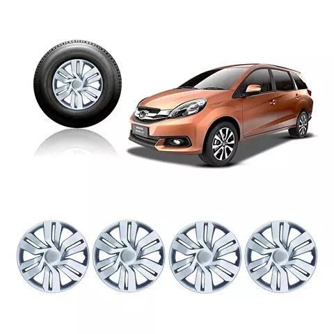 Auto Pearl Premium Quality Car Full Caps Silver 381 mm(15 Inch) Wheel Cover For Honda Mobilio (Pack of 4 Pcs)
