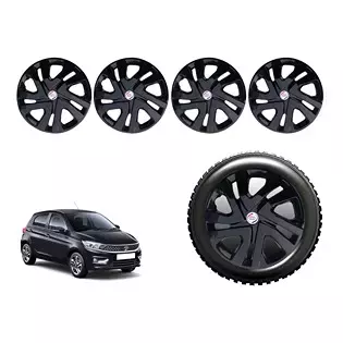 Auto Pearl W20BK20 R13 Press Type Wheel Hubcap with Retention Ring 33.02 cm (13 Inch) for Tata Tiago 1.2 Revotron XB (Pack of 4 Pcs)