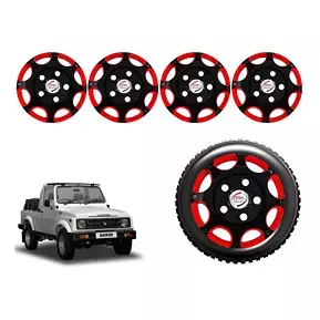 Auto Pearl BoBR23 R15 Press Type Wheel Hubcap with Retention Ring 381 mm(15 Inch) for Maruti Suzuki Gypsy King (Pack of 4 Pcs)