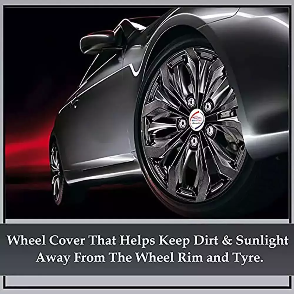 Auto Pearl AA 42 - 14 35.56 cm (14 Inch) inch PPress Type Wheel Cap Hubcap with Retention Ring Glossy Black Wheel Cover for Xcent (Set of 4)