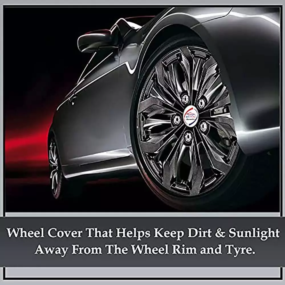 Auto Pearl AA 42 - 14 35.56 cm (14 Inch) inch PPress Type Wheel Cap Hubcap with Retention Ring Glossy Black Wheel Cover for Xcent (Set of 4)