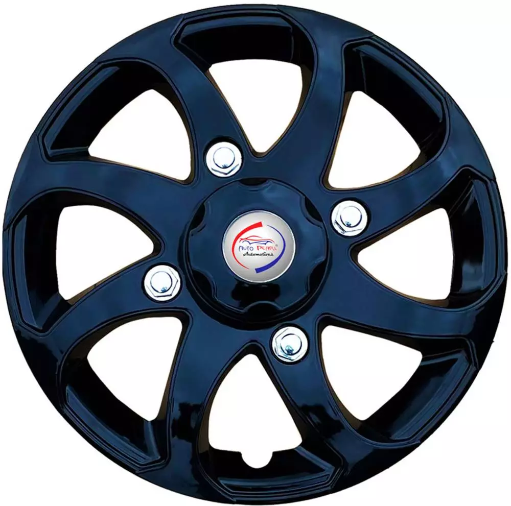 Auto Pearl BBB23 R15  381 mm(15 Inch) Press Type Wheel Hubcap with Retention Ring Glossy Black Wheel Cover for Maruti Gypsy King (Set of 4)