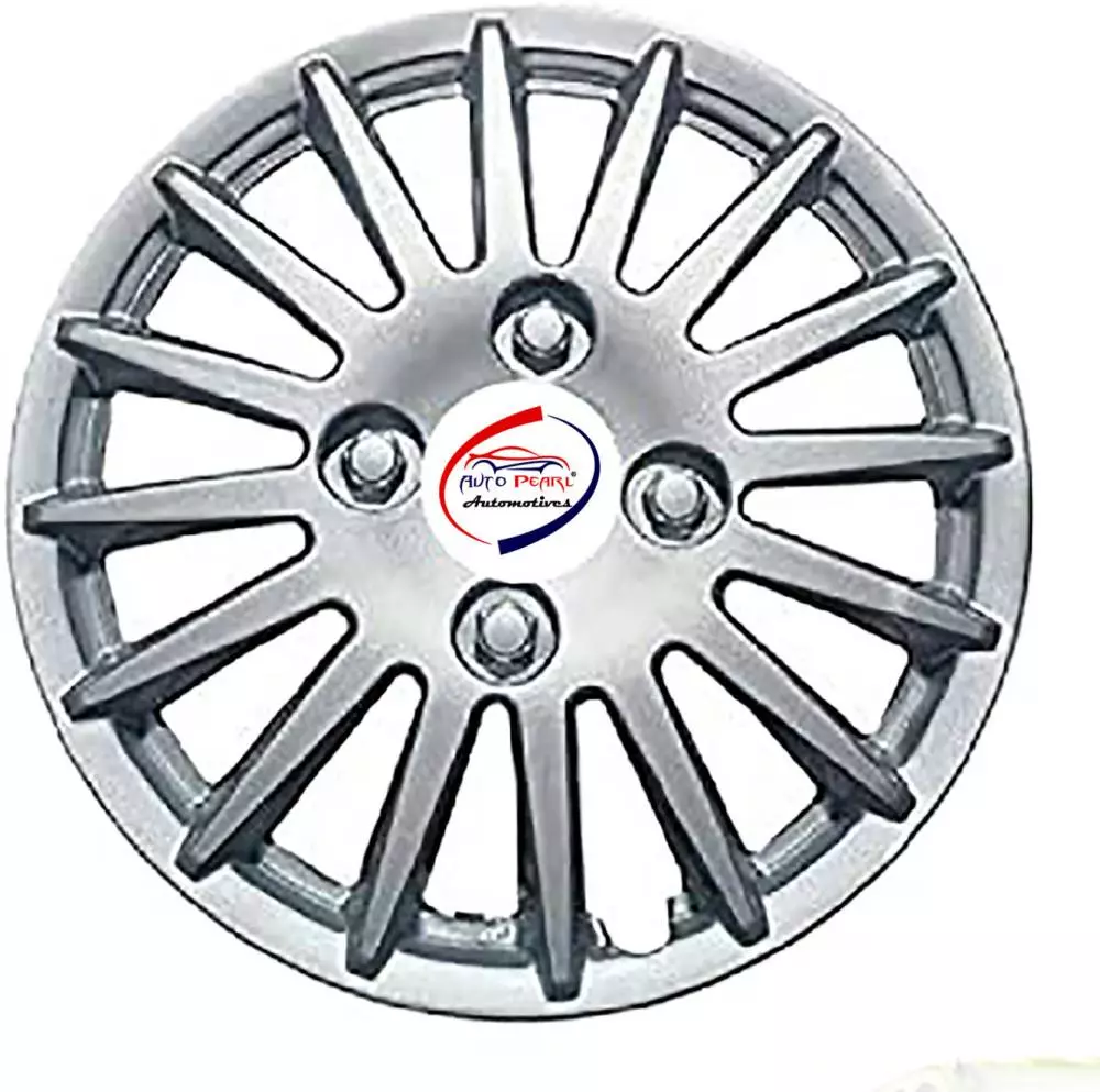 Auto Pearl CS10 R12 r 304.8 mm (12 Inch) ess Type Wheel Hubcap with Retention Ring Glossy Silver Wheel Cover for Universal for Car Universal for Car (Set of 4)