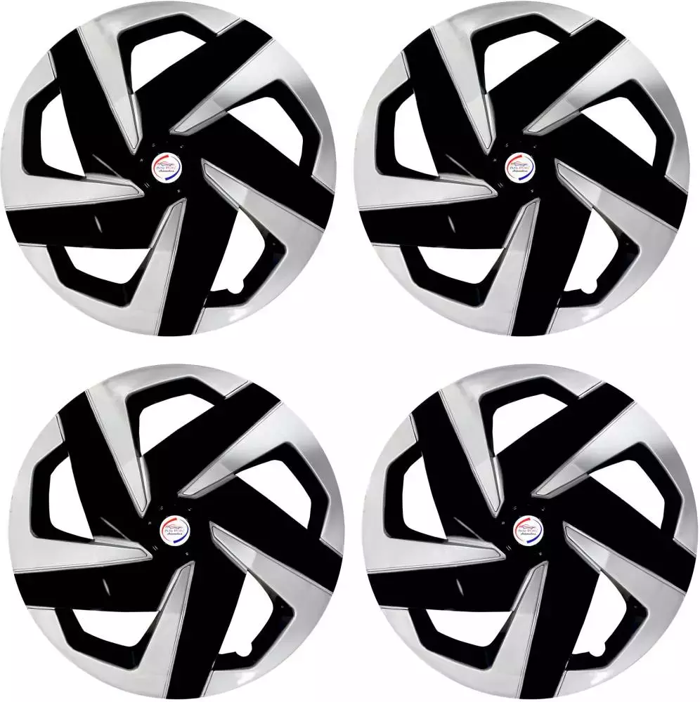 Auto Pearl MBS04 R15  381 mm(15 Inch) Press Type Wheel Hubcap with Retention Ring Glossy Black Silver Wheel Cover for Maruti Vitara Brezza ZXI Plus AT Petrol16 cm (Set of 4)