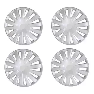 Auto Pearl Premium Quality Car Full Caps Silver 381 mm(15 Inch) Press Type Fitting Wheel Cover For Maruti IS (Pack of 4 Pcs)