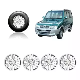 Auto Pearl Premium Quality Car Full Caps Silver 381 mm(15 Inch) Wheel Cover For Mahindra NA (Pack of 4 Pcs)