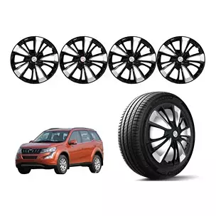 Auto Pearl DCR06 Press Type Wheel Cover with Retention Ring For Mahindra XUV 500 (Pack of 4 Pcs)