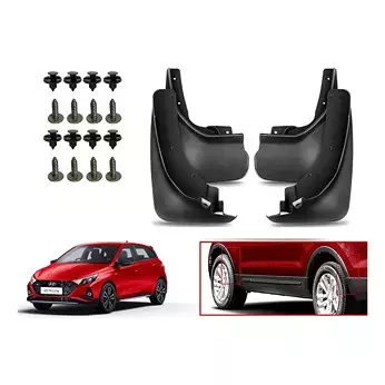 Auto Pearl Front and Rear Mud Guard For i20 Active 1.2 SX with AVN 2020(Black) Set of 4 Pcs