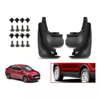 Auto Pearl Front and Rear Mud Guard For Aura E Petrol (Black) Set of 4 Pcs