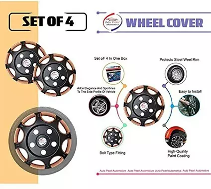 Auto Pearl BoBG23 R15 Press Type Wheel Hubcap with Retention Ring 381 mm(15 Inch) for Maruti Suzuki Gypsy King (Pack of 4 Pcs)