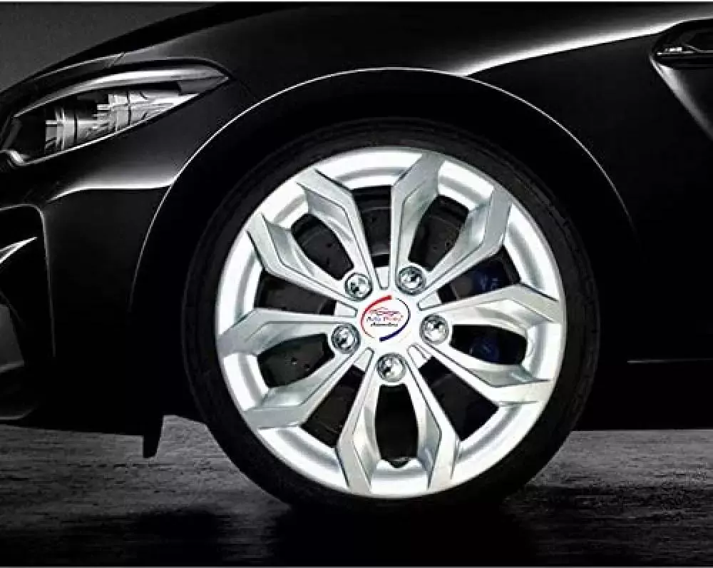 Auto Pearl Sil04 R14 35.56 cm (14 Inch) Press Type Wheel Hubcap with Retention Ring Glossy Full Silver Wheel Cover for Honda Amaze (Set of 4)