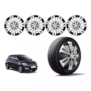 Auto Pearl bDC50 R14 Press Type Wheel Hubcap with Retention Ring 355.6 mm(14 Inch) for Tata Tiago 1.2 Revotron XZ (Pack of 4 Pcs)