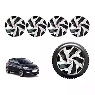 Auto Pearl EgBKSl20 R13 Press Type Wheel Hubcap with Retention Ring 33.02 cm (13 Inch) for Tata Tiago 1.2 Revotron XB (Pack of 4 Pcs)