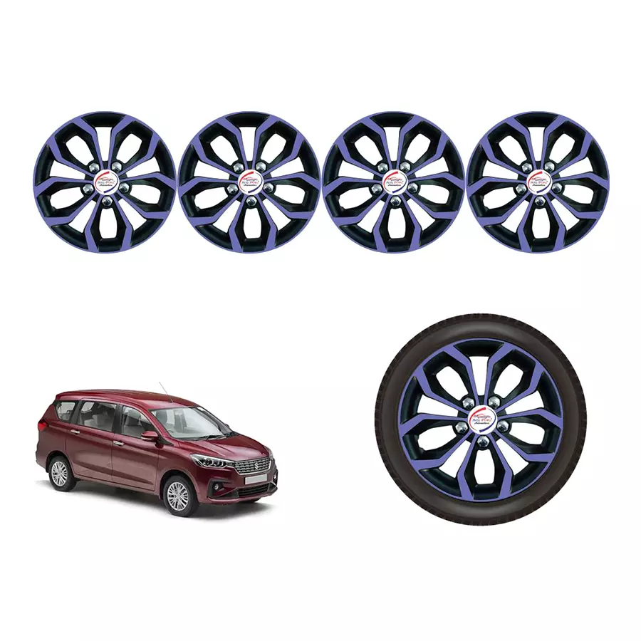 Auto Pearl Vio17_R Press Type Car Wheel Cover with Retention Ring 381 mm(15 Inch) Glossy Purple, Black for Maruti Ertiga LXI (Set of 4)