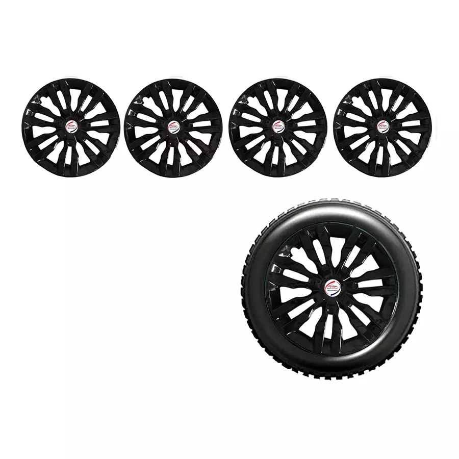 Auto Pearl T4B56_R Press Type Car Wheel Cover with Retention Ring 35.56 cm (14 Inch) Glossy Black for Maruti WagonR (Set of 4)