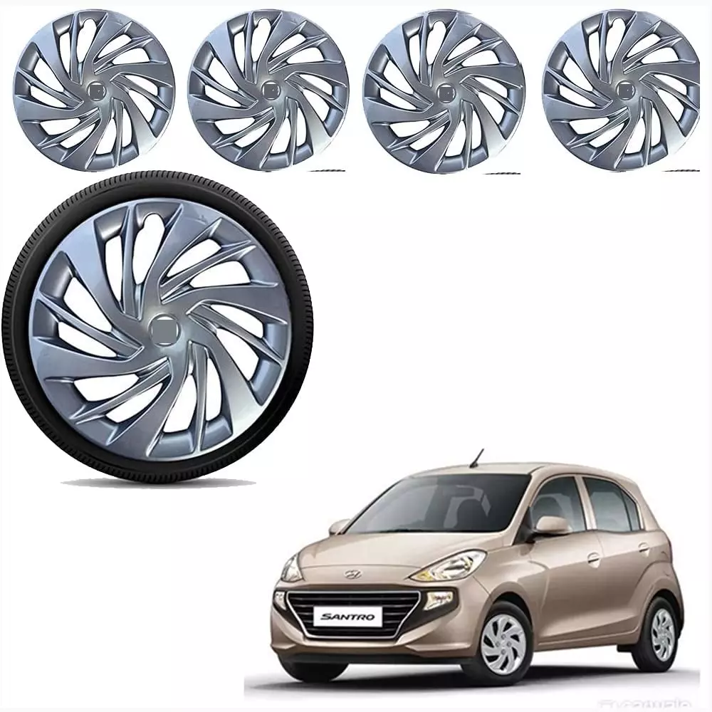 Buy Enexoya Unbreakable Silver Car Wheel Covers/Wheel Caps Press Type