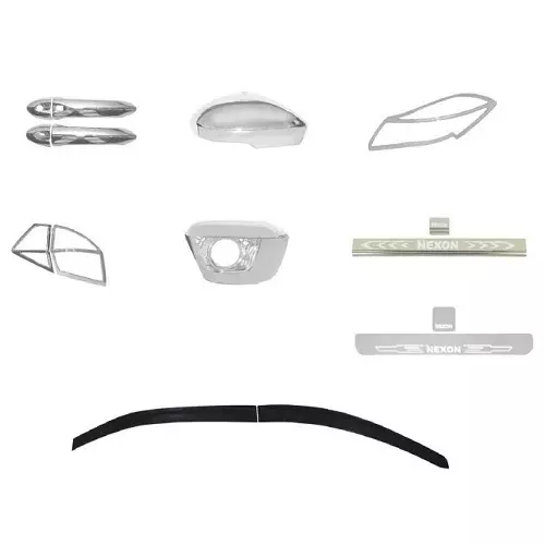Prior Full Chrome Kit for Nissan Magnite (Plain)  Set of 9 items
