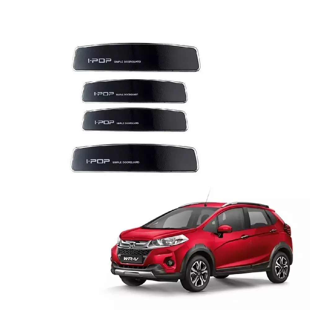 SPREADX Plastic Car Stylish I-pop Black Colour Elegant Door Guard Protection Universal Type  Suitable for Honda WRV (Set of 4 Pcs)