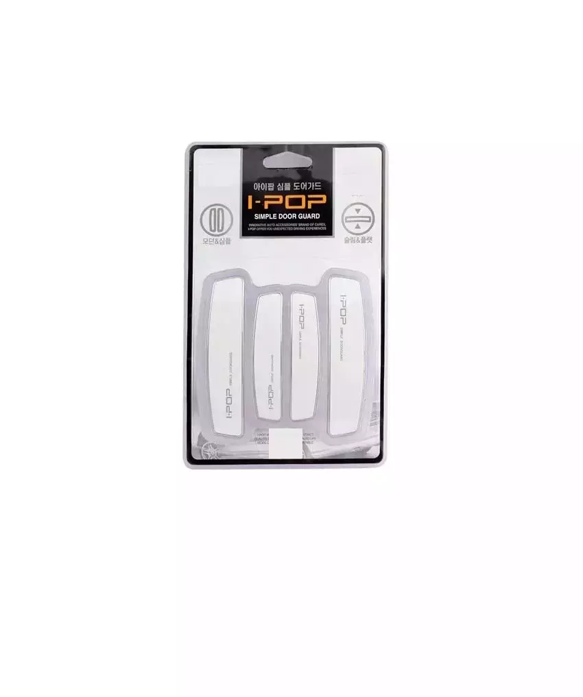 SPREADX Plastic Car Stylish I-Pop White Colour Elegant Door Guard Protection Universal Type Suitable for Nissan Magnite (Set of 4 Pcs)