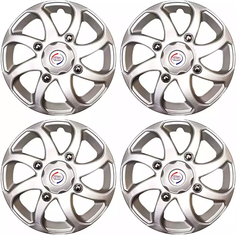 Auto Pearl BBS18 R15  381 mm(15 Inch) Press Type Wheel Hubcap with Retention Ring Glossy Silver Wheel Cover for Maruti Ertiga LXI Option (Set of 4)