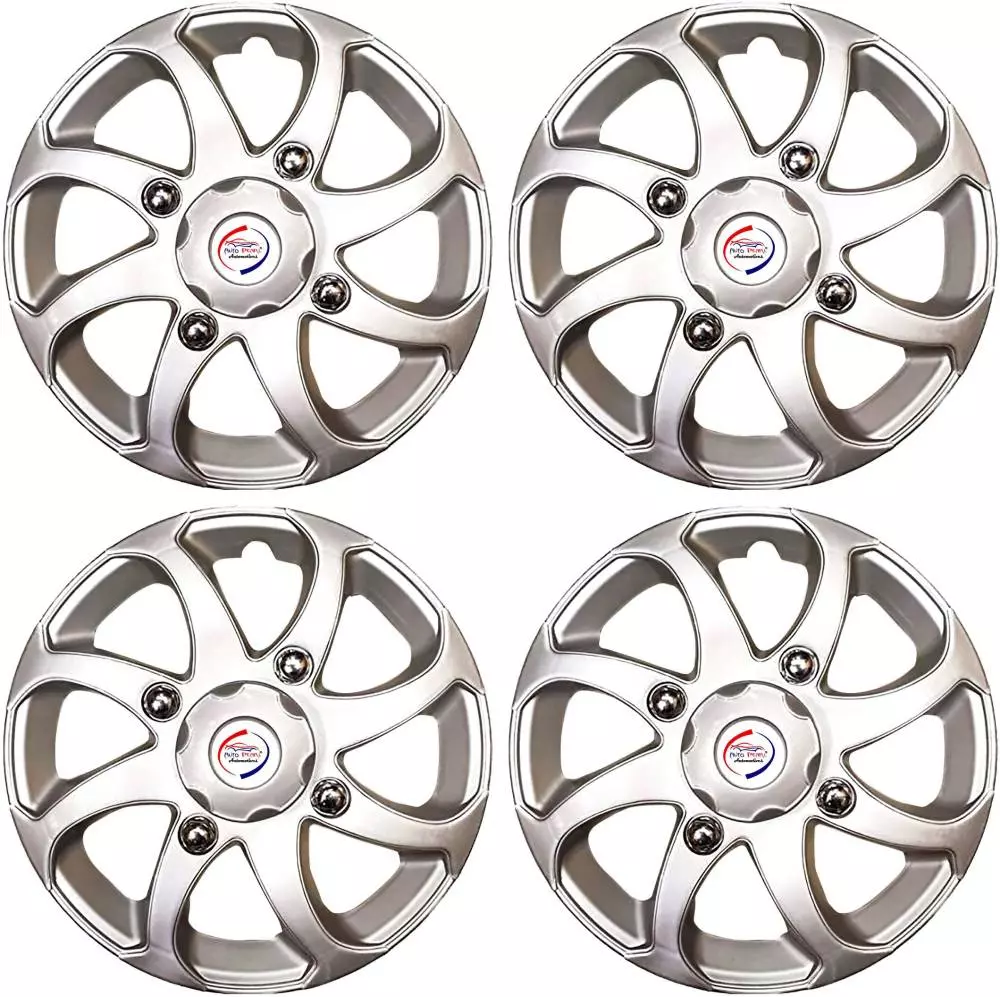 Auto Pearl BBS18 R15  381 mm(15 Inch) Press Type Wheel Hubcap with Retention Ring Glossy Silver Wheel Cover for Maruti Ertiga LXI Option (Set of 4)