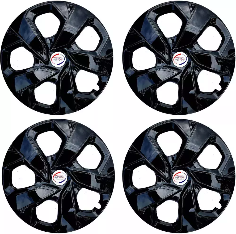 Auto Pearl B49 R15 r 381 mm(15 Inch) ess Type Wheel Hubcap with Retention Ring Glossy Black Wheel Cover for MAHINDRA TUV 300 Plus P4 (Set of 4)