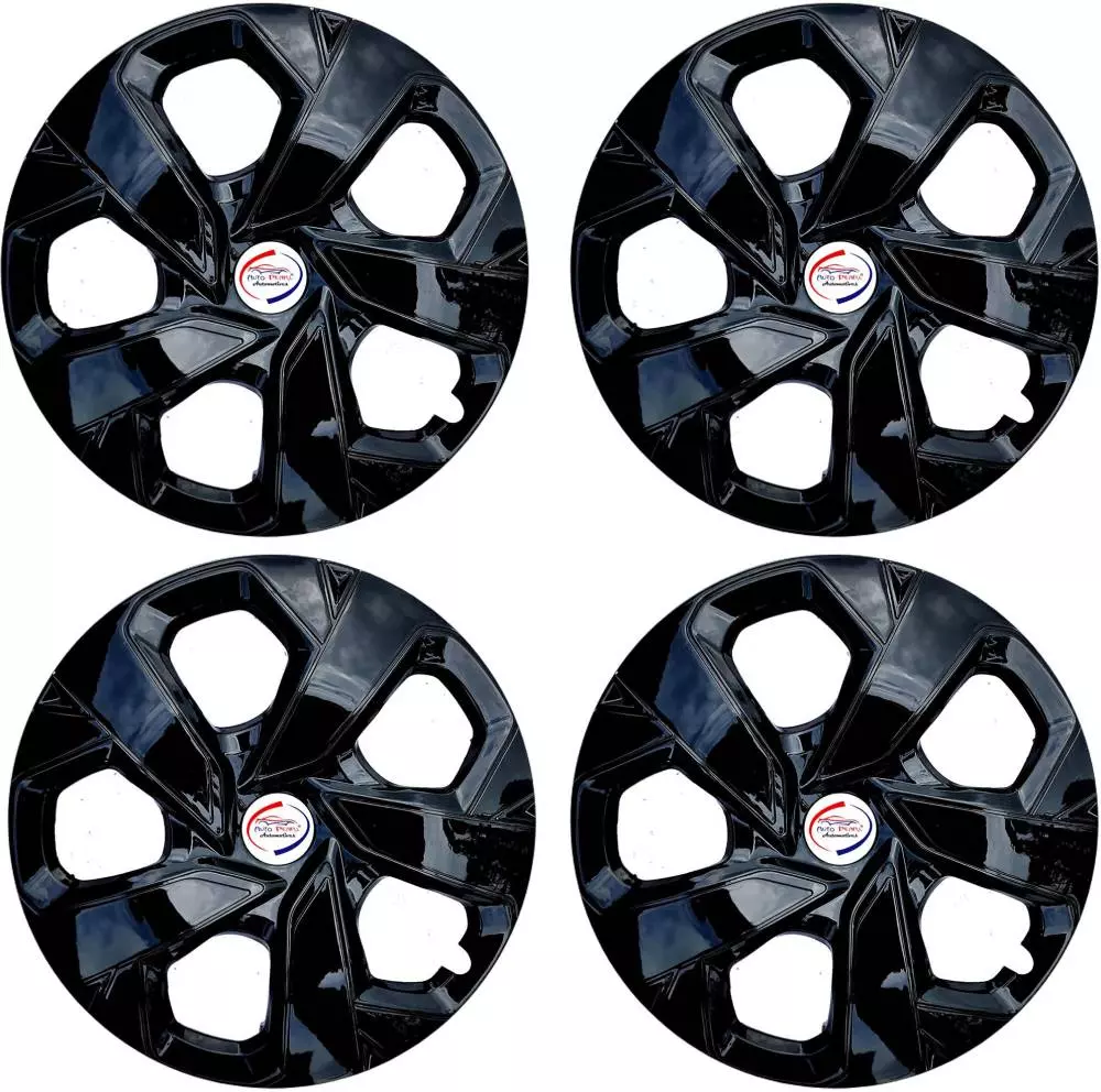 Auto Pearl B49 R15 r 381 mm(15 Inch) ess Type Wheel Hubcap with Retention Ring Glossy Black Wheel Cover for MAHINDRA TUV 300 Plus P4 (Set of 4)