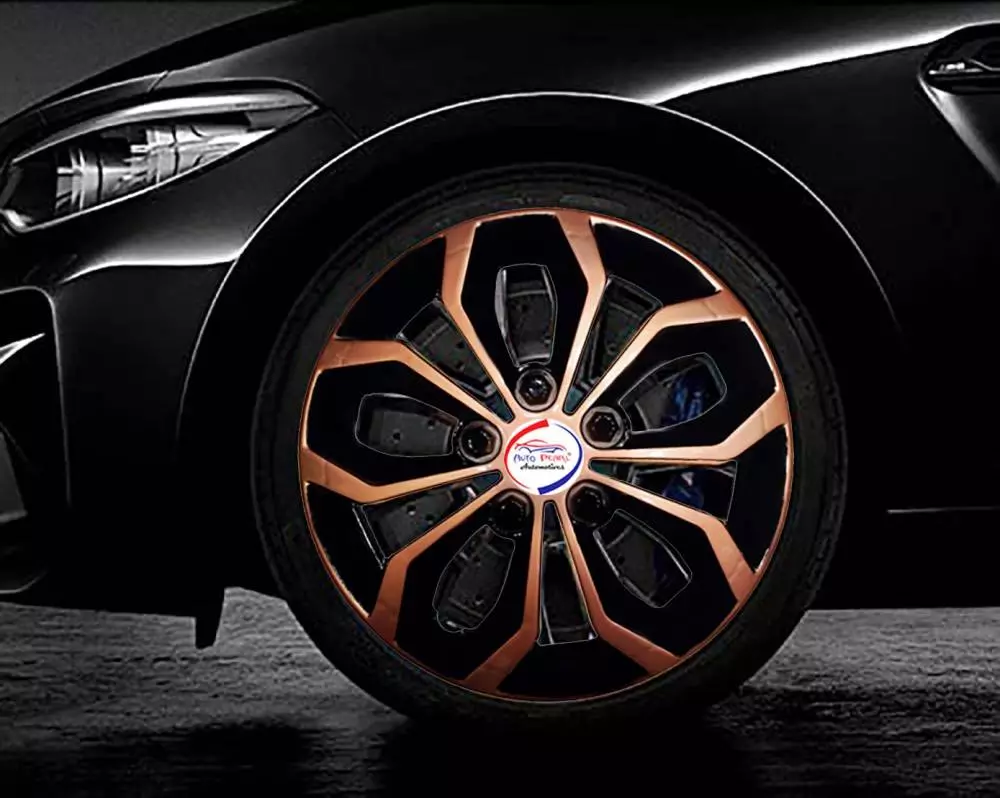 Auto Pearl Cop75_355.6 mm(14 Inch) Press Type Wheel Cap Hubcap with Retention Ring Glossy Black Wheel Cover for Toyota Etios Liva14 cm