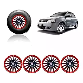 Auto Pearl Premium Quality Car Full Caps Red and Black 35.56 cm (14 Inch) Press Type Fitting Wheel Cover For Mahindra Verito (Pack of 4 Pcs)