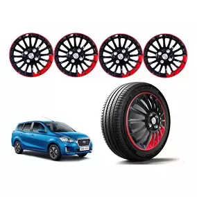 Auto Pearl BR09 R13 Press Type Wheel Hubcap with Retention Ring 33.02 cm (13 Inch) for Datsun Datsun GO T Option CVT Petrol (Pack of 4 Pcs)