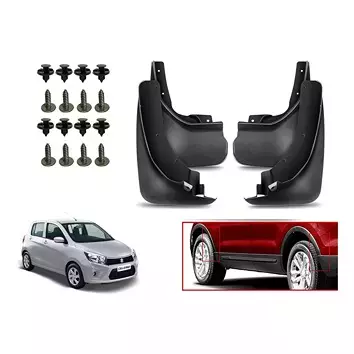 Auto Pearl Front and Rear Mud Guard For Maruti Celerio LDi 2017 (Black) Set of 4 Pcs