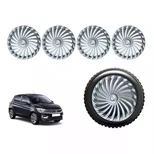 Auto Pearl HuSL50 R14 Press Type Wheel Hubcap with Retention Ring 355.6 mm(14 Inch) for Tata Tiago 1.2 Revotron XZ (Pack of 4 Pcs)