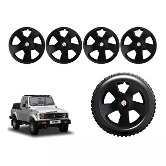 Auto Pearl SCRSL76 R15 Press Type Wheel Hubcap with Retention Ring 381 mm(15 Inch) for Maruti Suzuki Gypsy King (Pack of 4 Pcs)