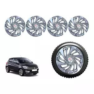 Auto Pearl Sil50 R14 Press Type Wheel Hubcap with Retention Ring 355.6 mm(14 Inch) for Tata Tiago 1.2 Revotron XZ (Pack of 4 Pcs)