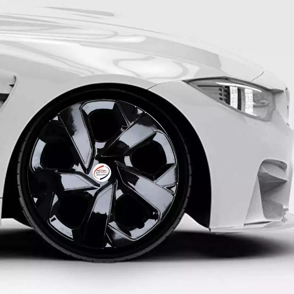 Auto Pearl B47 R15 r 381 mm(15 Inch) ess Type Wheel Hubcap with Retention Ring Glossy Black Wheel Cover for Maruti SX4 (Set of 4)