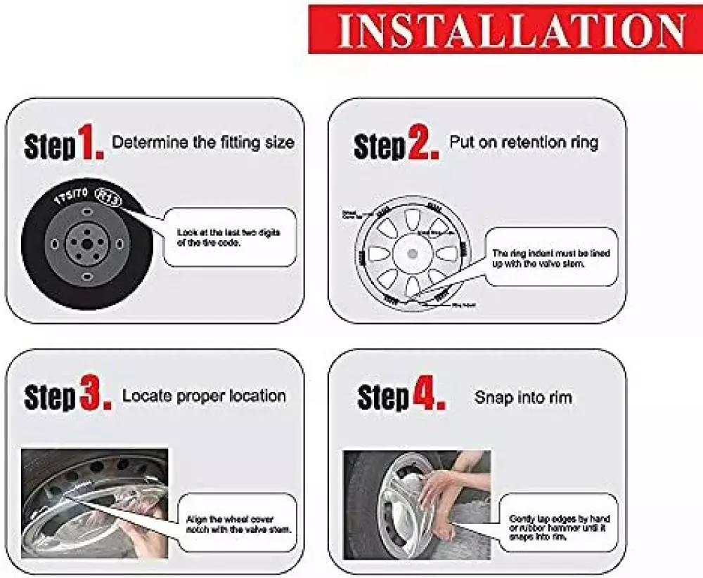 Auto Pearl Vio10 R12  304.8 mm (12 Inch) Press Type Wheel Hubcap with Retention Ring Glossy Black Green Wheel Cover for Universal for Car Universal for Car (Set of 4)