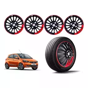 Auto Pearl BR19 R13 Press Type Wheel Hubcap with Retention Ring 33.02 cm (13 Inch) for Tata Tiago Revotron XM (Pack of 4 Pcs)